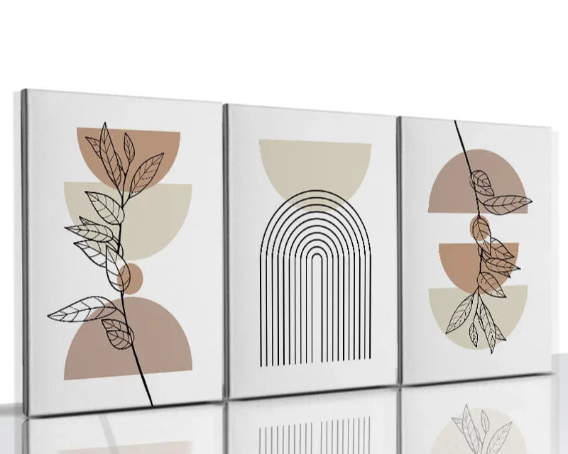 Set of 3 Abstract Boho Canvas – Calming nature Prints for Intentional Living Spaces