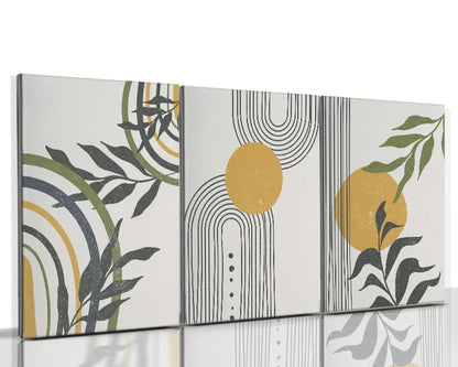 Set of 3 Abstract Boho Canvas – Calming nature Prints for Intentional Living Spaces