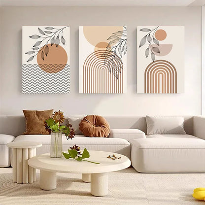 Set of 3 Abstract Boho Canvas – Calming nature Prints for Intentional Living Spaces